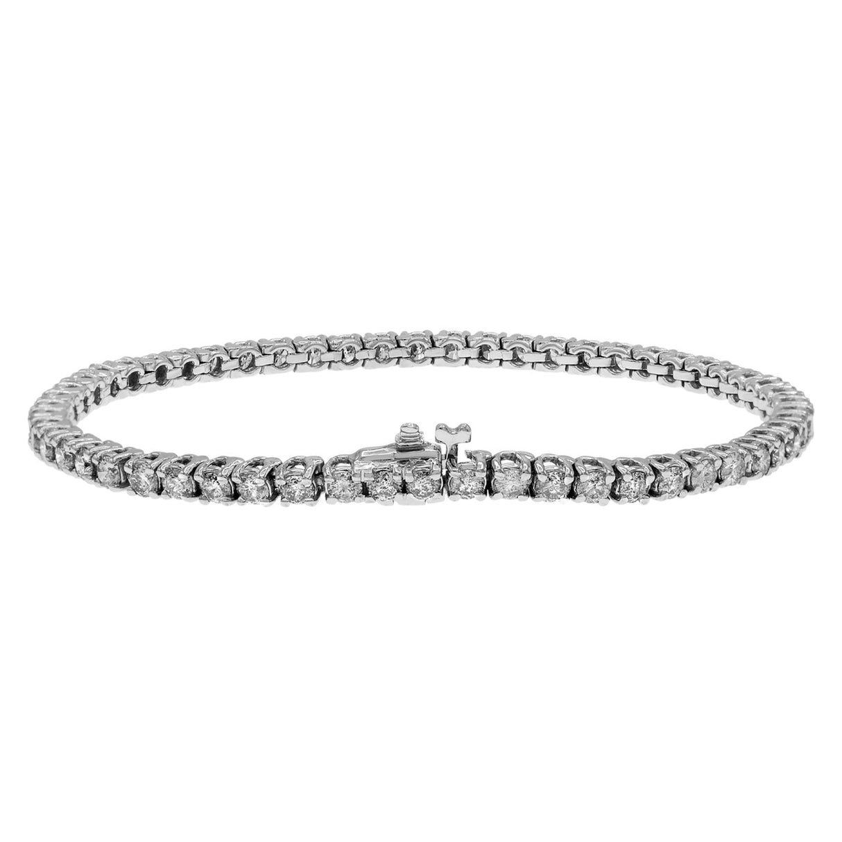 14K White Gold 6.56 Carat Tennis Bracelet Fine Jewellery Modaselle
