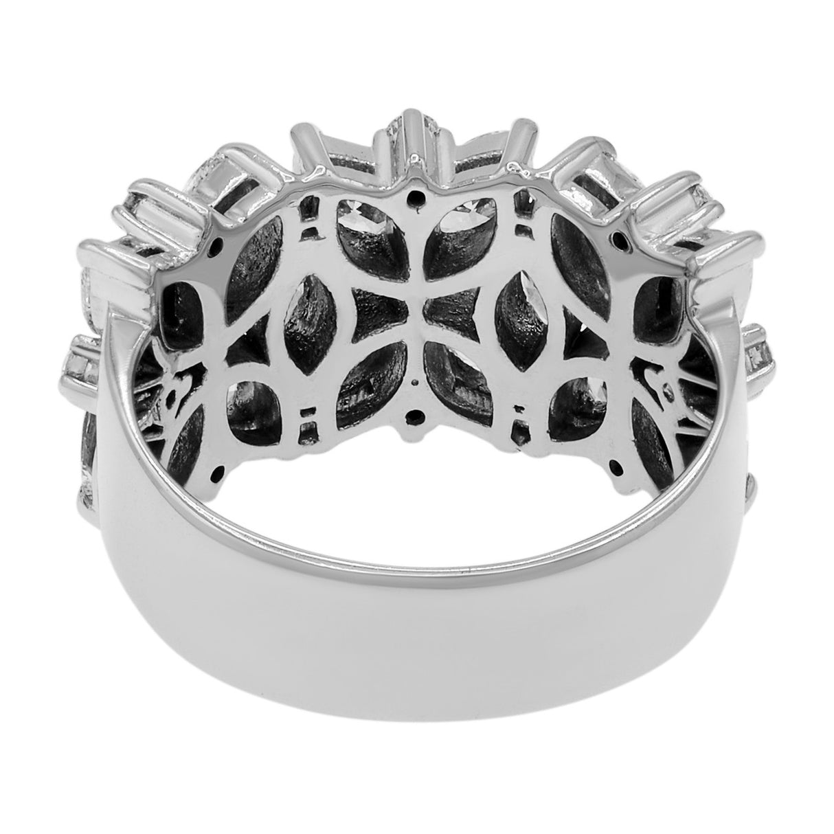 18k White Gold 3.98 Carat Quatrefoil Blossom Marquis Ring Fine Jewellery Modaselle