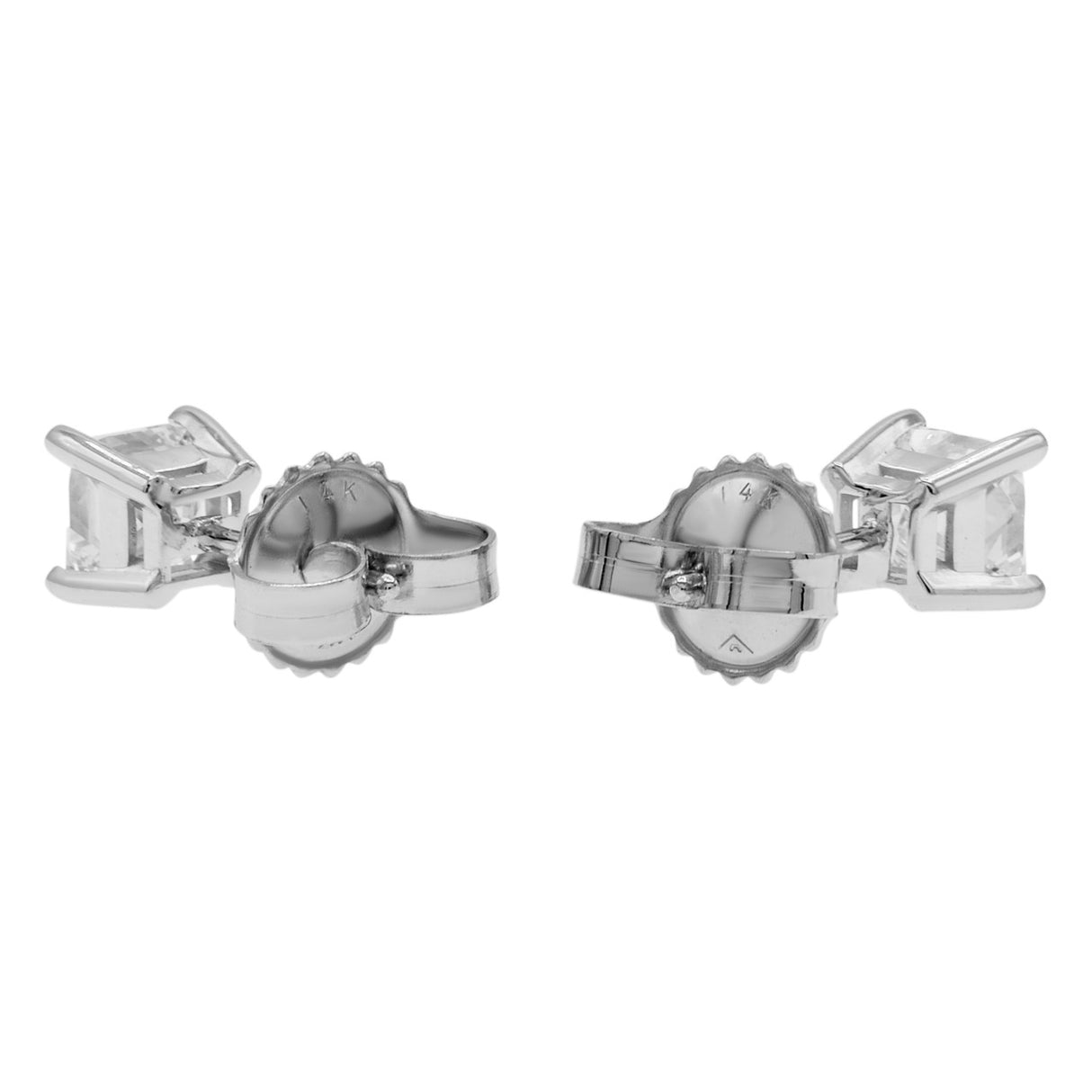 14K White Gold 1.19 Carat Diamond Stud Earrings Modaselle