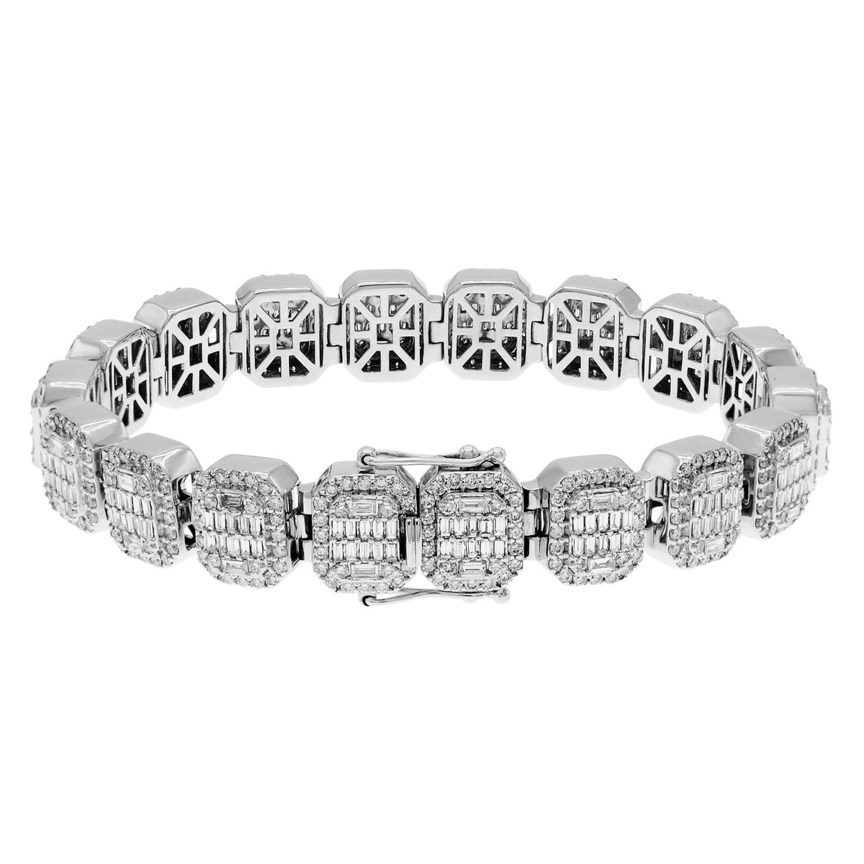 14K White Gold 6.96 Carat Octagonal Diamond Bracelet Fine Jewellery Modaselle