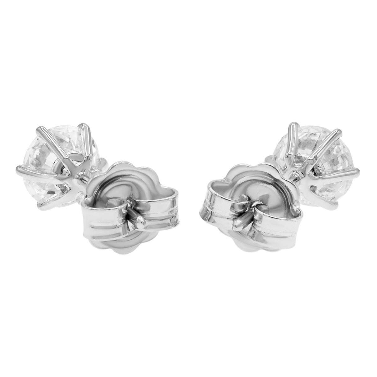 18K White Gold 2.00 Carat Diamond Stud Earrings Modaselle