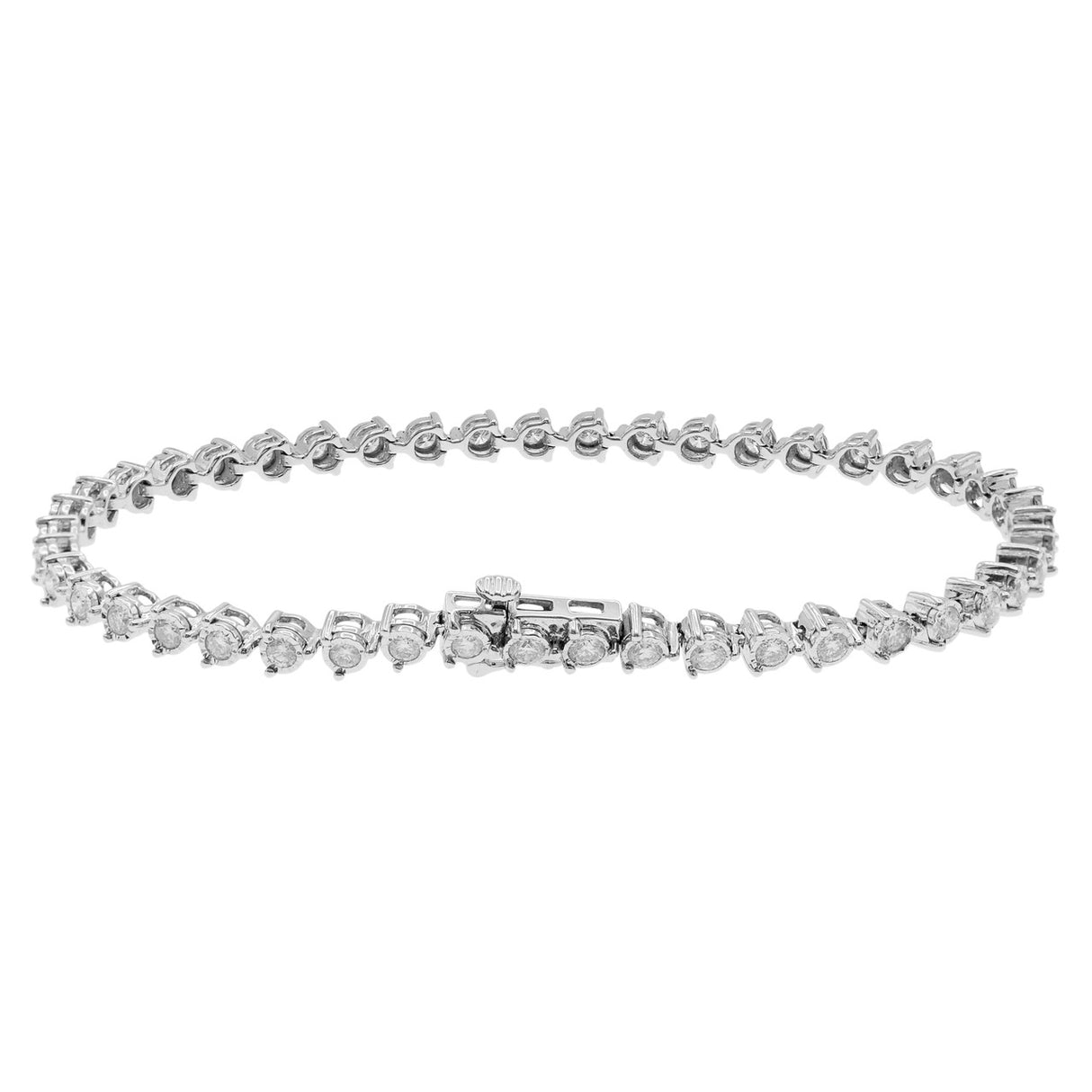 14K White Gold 2.02 Carat Diamond Tennis Bracelet Modaselle