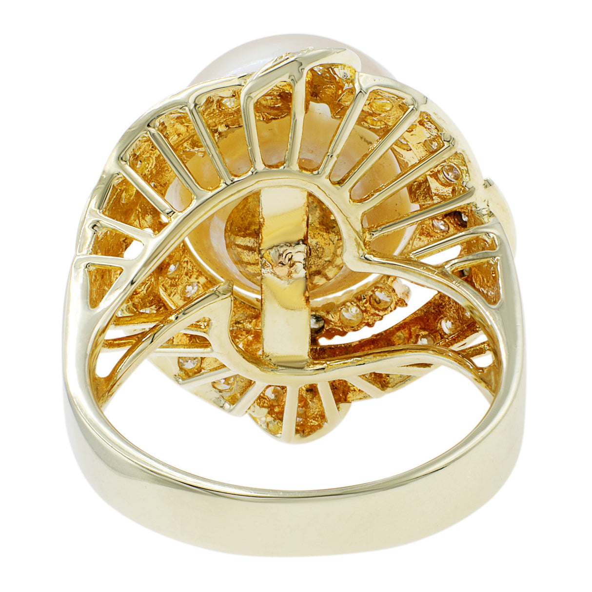 14K Yellow Gold South Sea Pearl Diamond Ring Fine Jewellery Modaselle