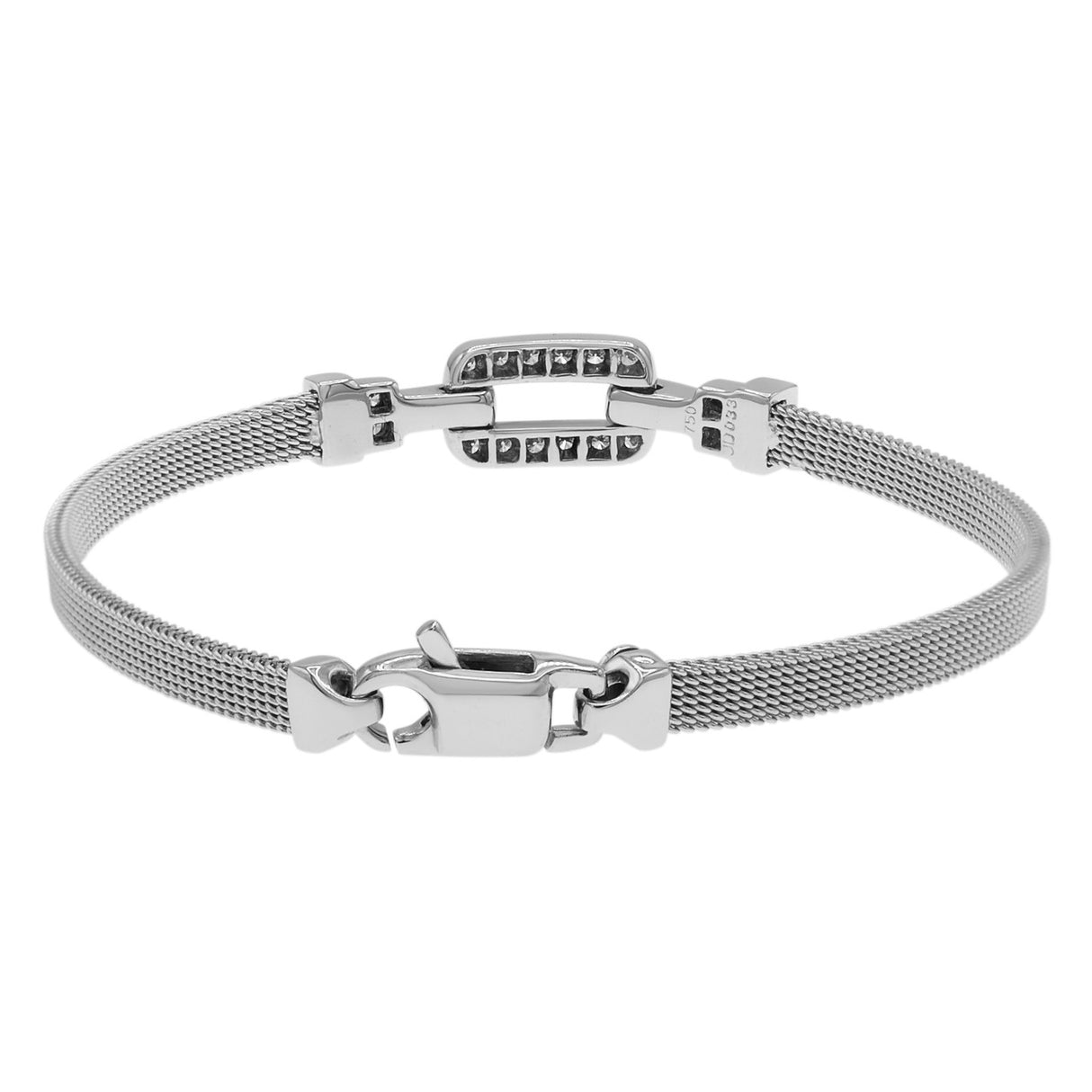 18K White Gold 0.33 Carat Diamond Woven Mesh Bracelet Fine Jewellery Modaselle