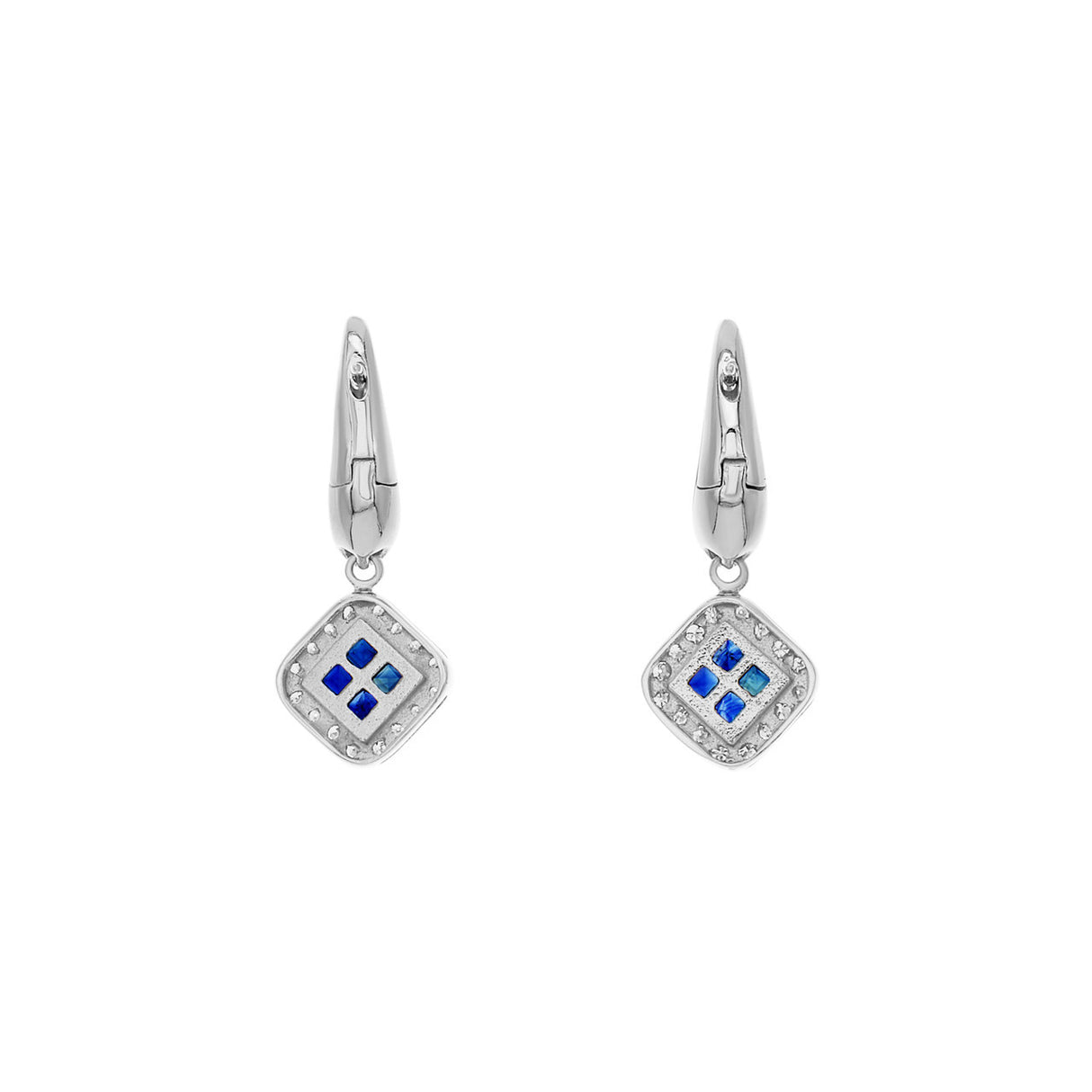 18K White Gold 0.96 Carat Sapphire Earrings Fine Jewellery Modaselle