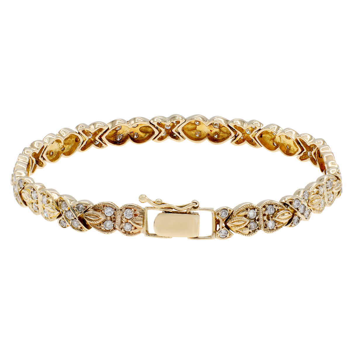 14K Yellow Gold 1.74 Carat X Link Bracelet Fine Jewellery Modaselle