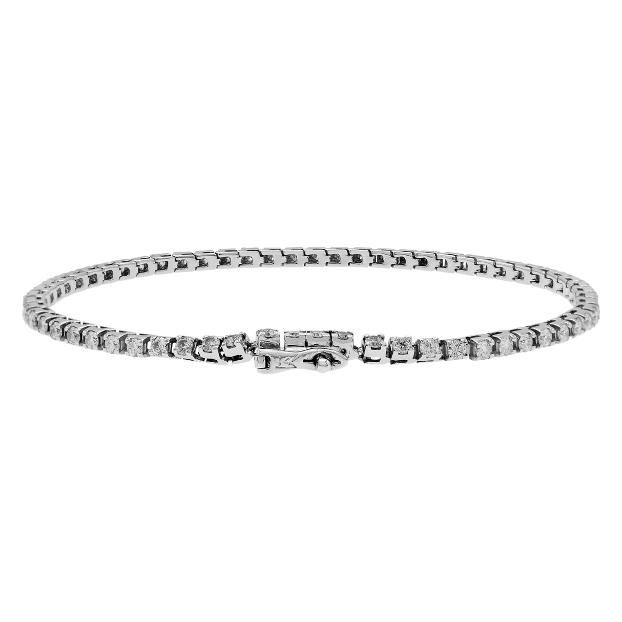 14K White Gold 2.88 Carat Diamond Tennis Bracelet Fine Jewellery Modaselle