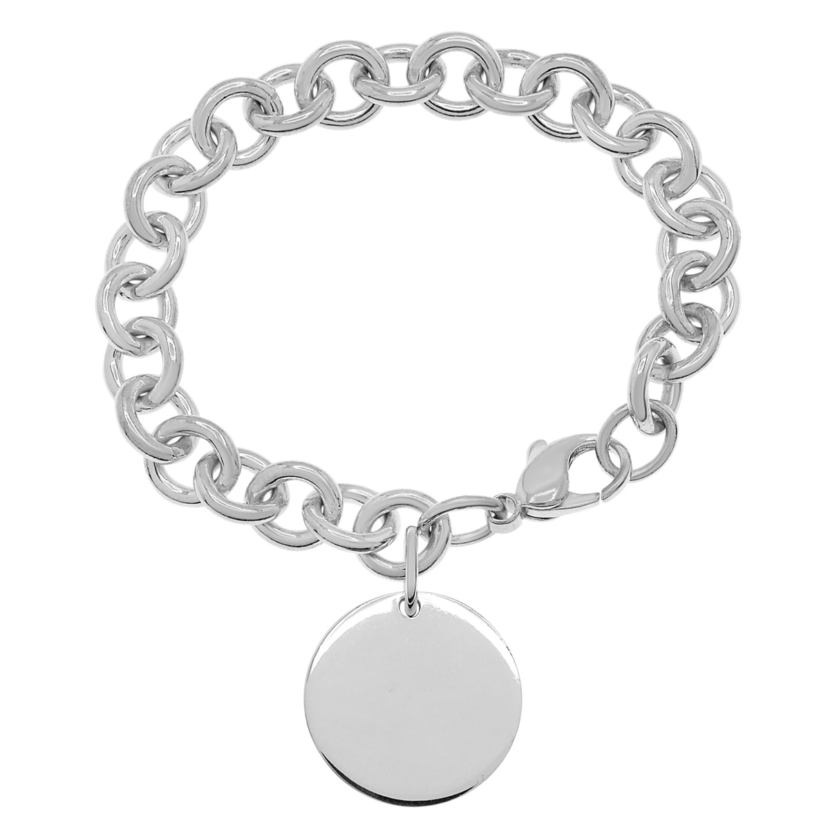 Tiffany & Co. Sterling Silver Return to Tiffany Round Tag Charm Bracelet Designer Jewellery Tiffany and Co