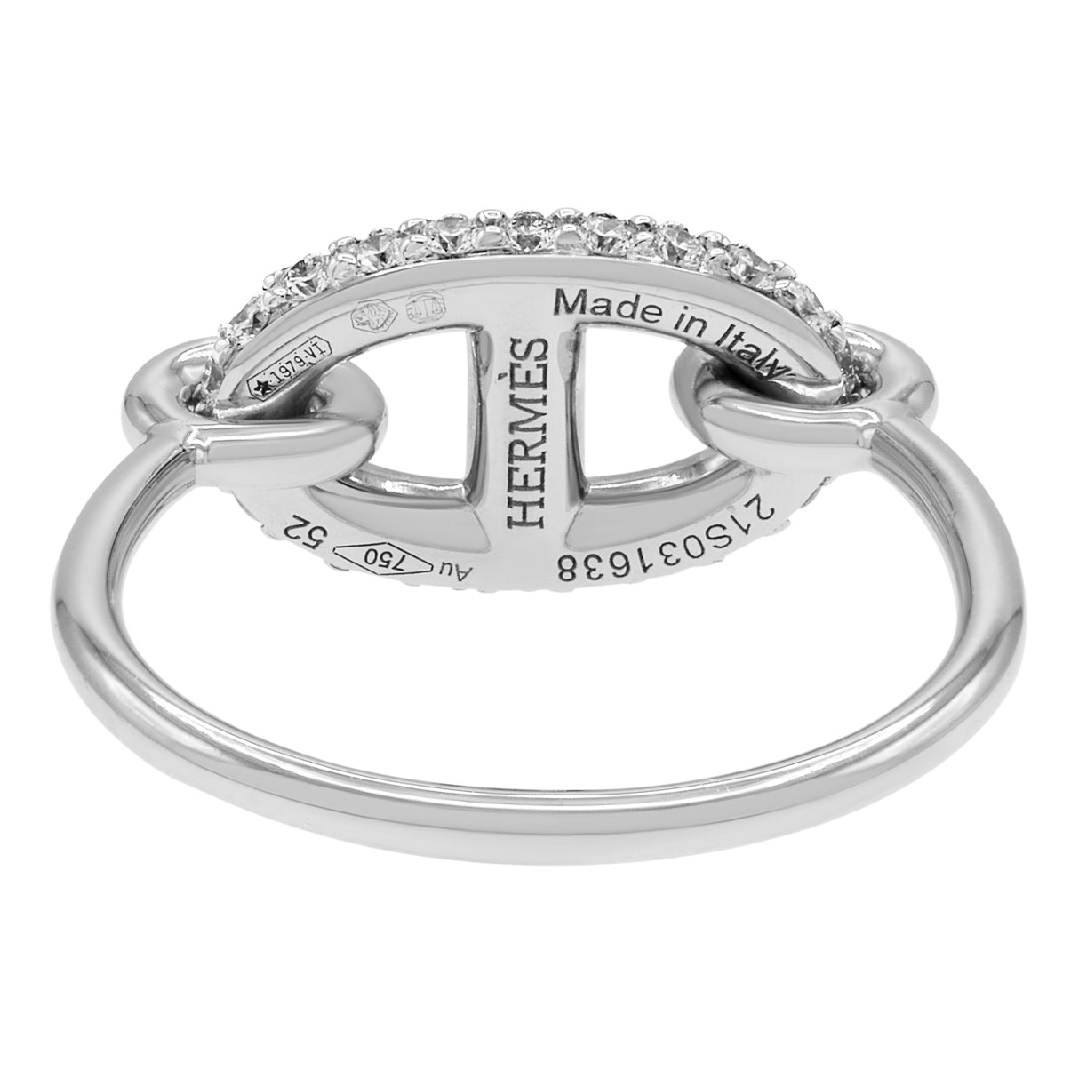 Hermes 18K White Gold Diamond Farandole Ring Designer Jewellery Hermes