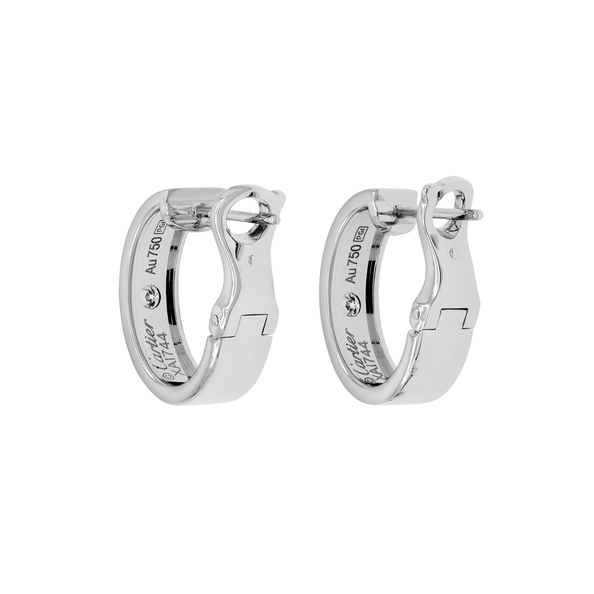 Cartier 18K White Gold Diamond Love Earrings Designer Jewellery Cartier