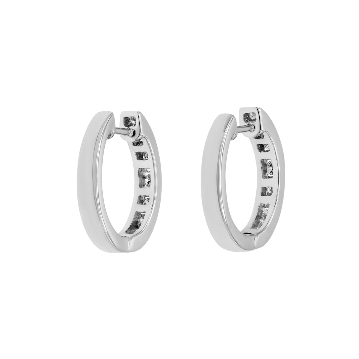 14K White Gold 0.52 Carat Diamond Hoop Earrings Fine Jewellery Modaselle