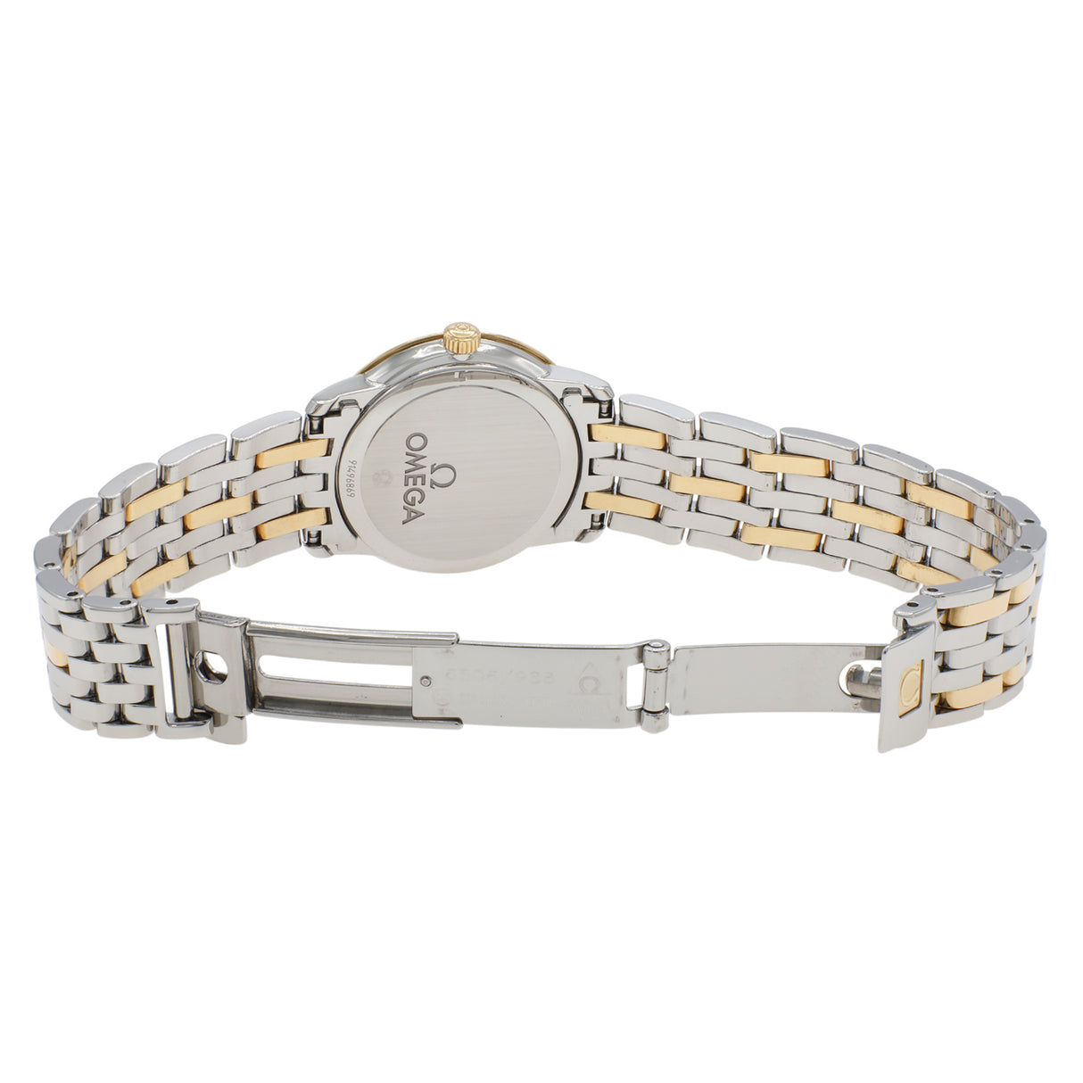 Omega Stainless Steel 18K Yellow Gold Diamond Deville Prestige 413.25.27.60.55.001 Watches Omega