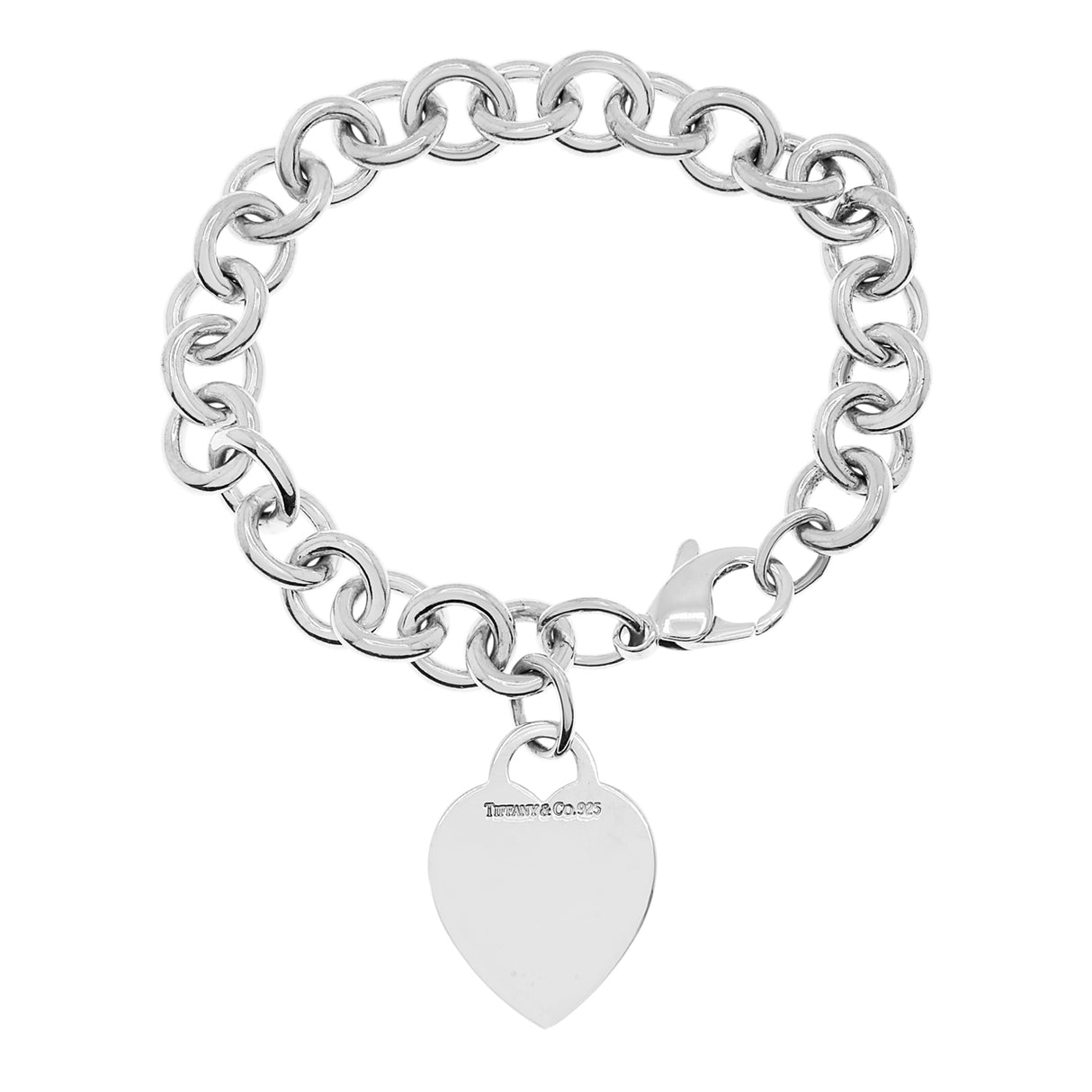 Tiffany & Co. Sterling Silver Heart Tag Charm Bracelet Designer Jewellery Tiffany and Co