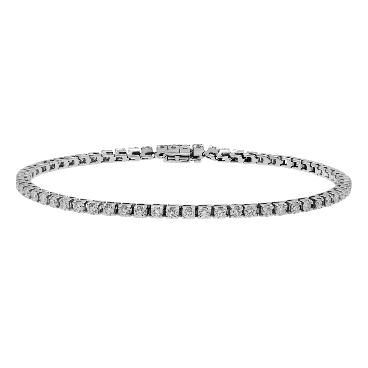 14K White Gold 2.88 Carat Diamond Tennis Bracelet Fine Jewellery Modaselle