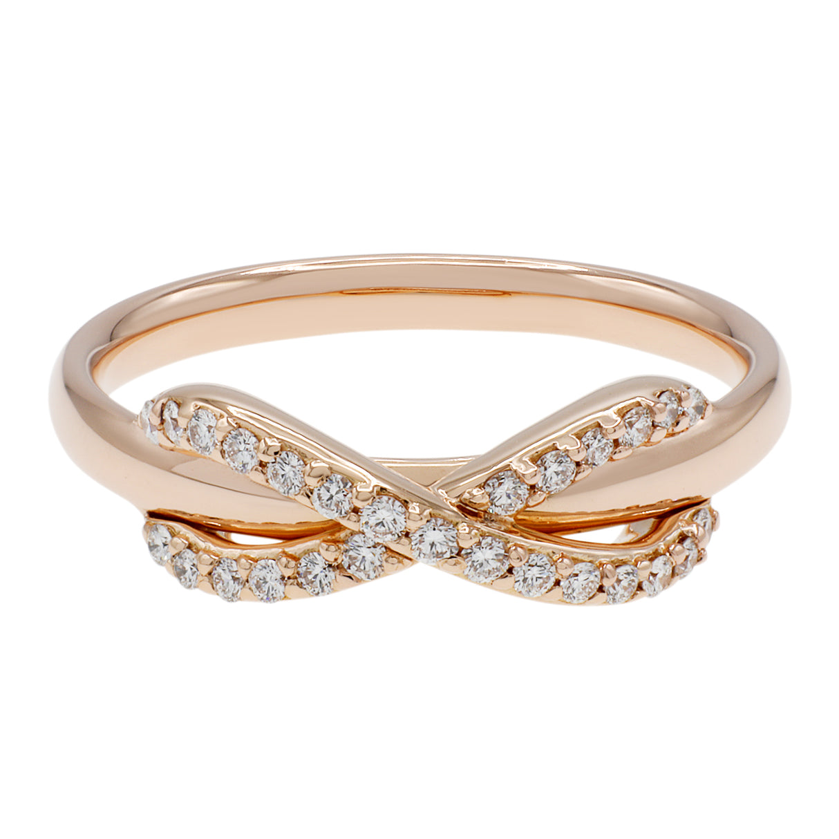 Tiffany & Co. 18K Rose Gold Diamond Infinity Ring Designer Jewellery Tiffany and Co