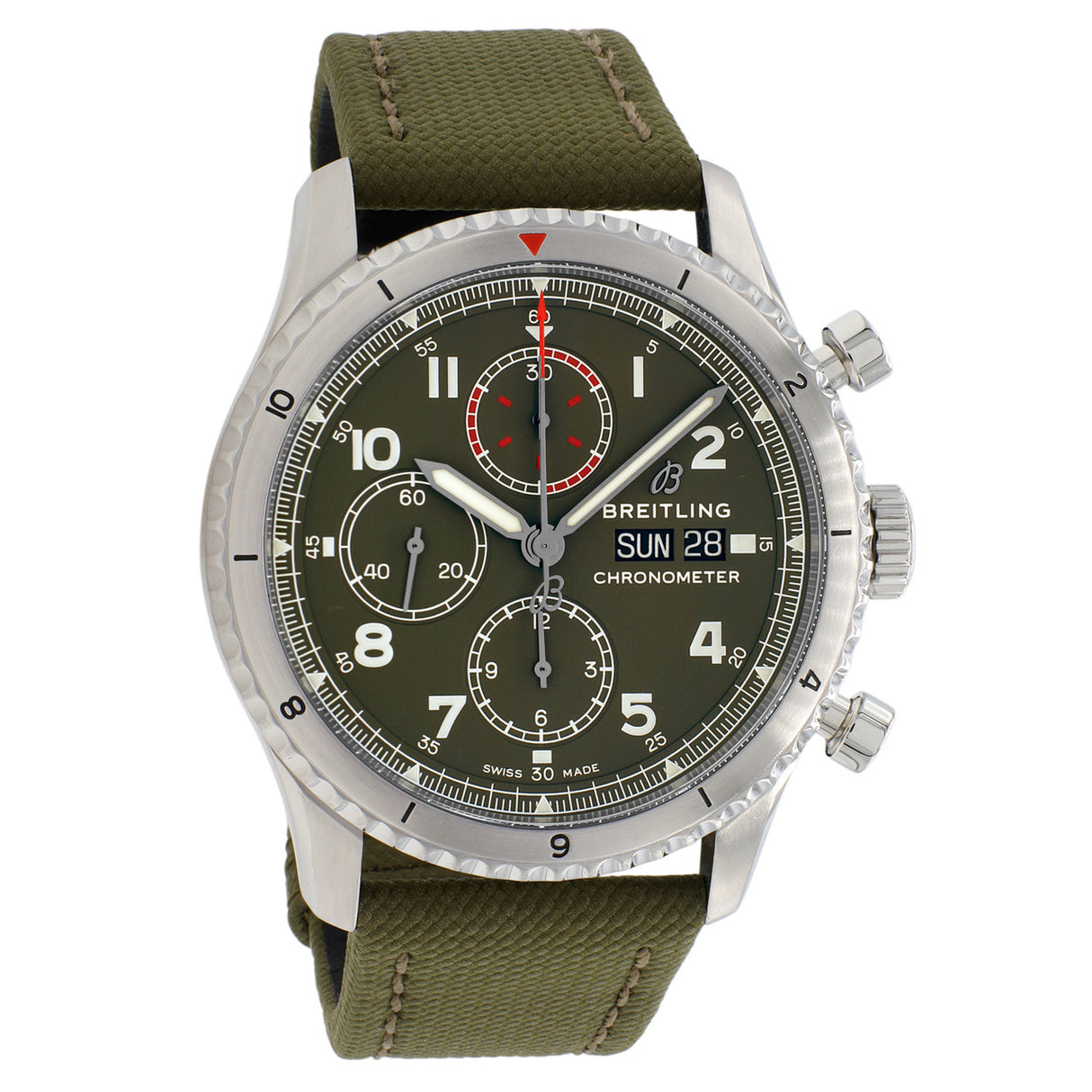 Breitling Stainless Steel Aviator 8 Chronograph 43 Curtiss Warhawk A133161A1L1X2 Watches Breitling
