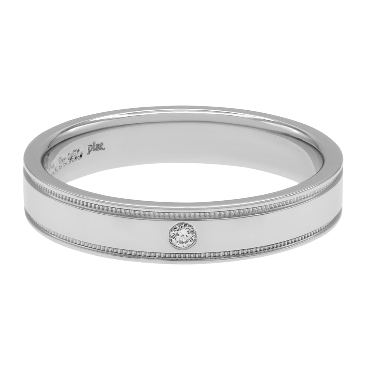 Tiffany & Co. Platinum Diamond Double Milgrain Band Ring Designer Jewellery Tiffany and Co
