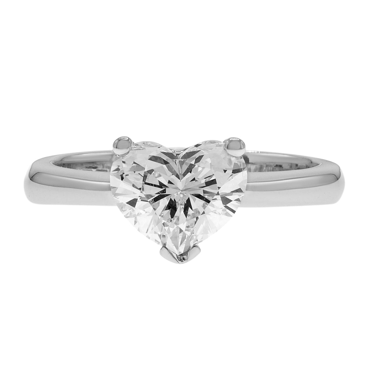18K White Gold 1.04 Carat Heart Shaped Diamond Solitaire Ring Fine Jewellery Modaselle