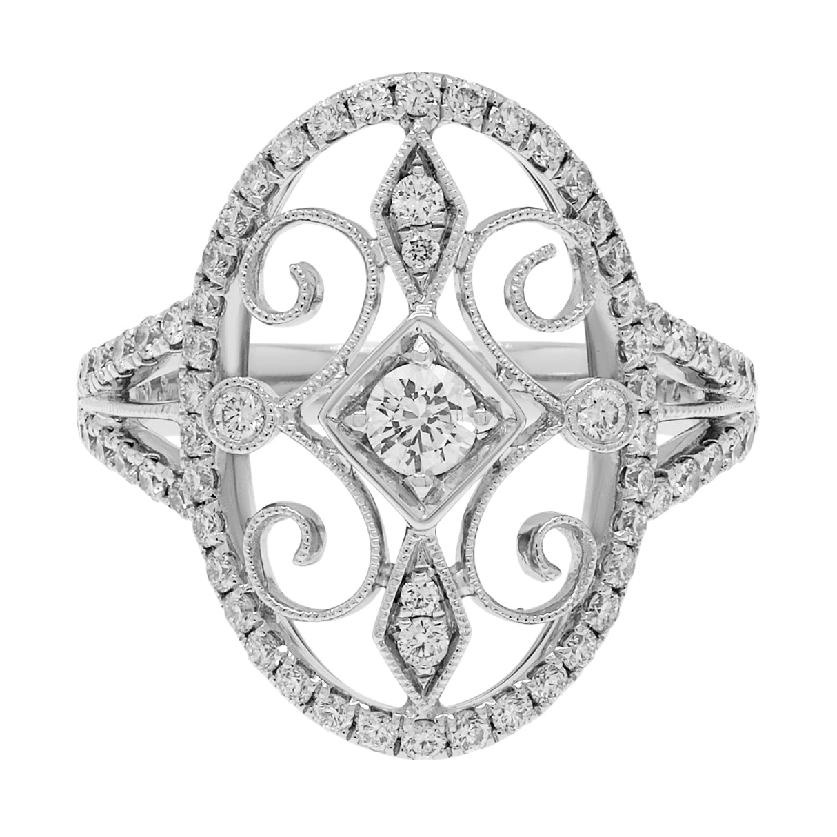 18K White Gold 0.74 Carat Diamond Ring Fine Jewellery Modaselle