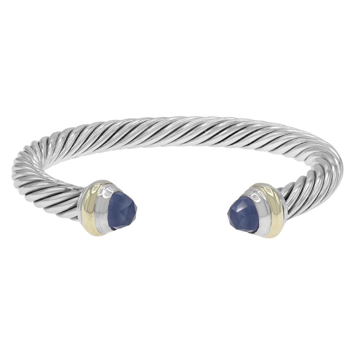 David Yurman Sterling Silver 14K Chalcedony 7mm Cable Classics Bracelet Designer Jewellery David Yurman