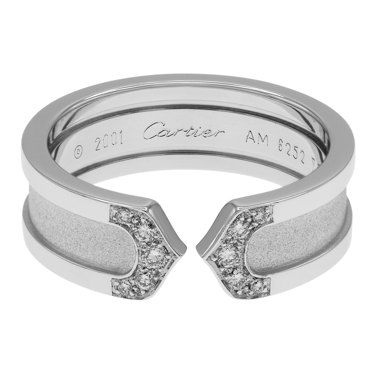 Cartier 18K White Gold Diamond C de Cartier Ring Designer Jewellery Cartier