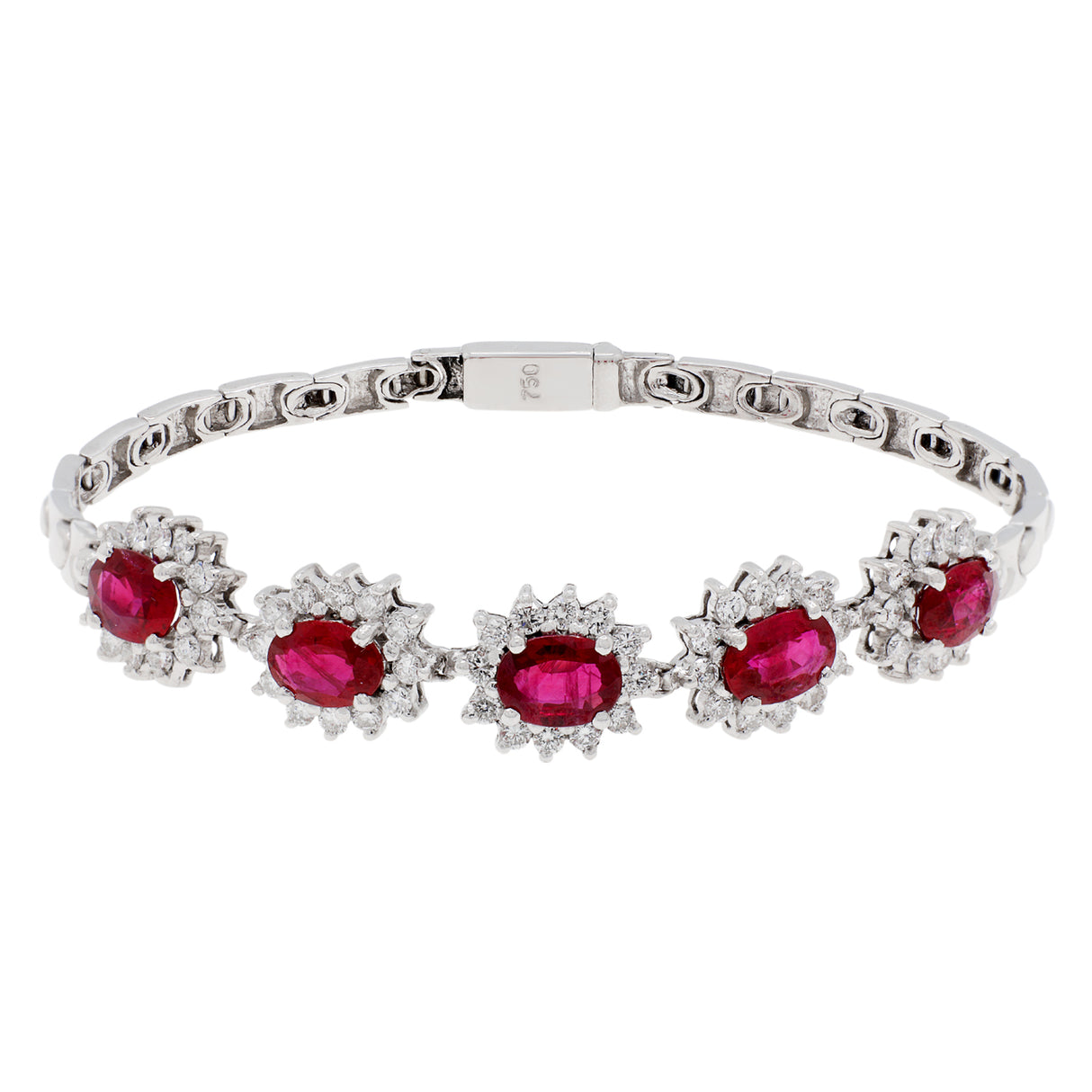 18K White Gold 4.05 Carat Ruby Bracelet Fine Jewellery Modaselle