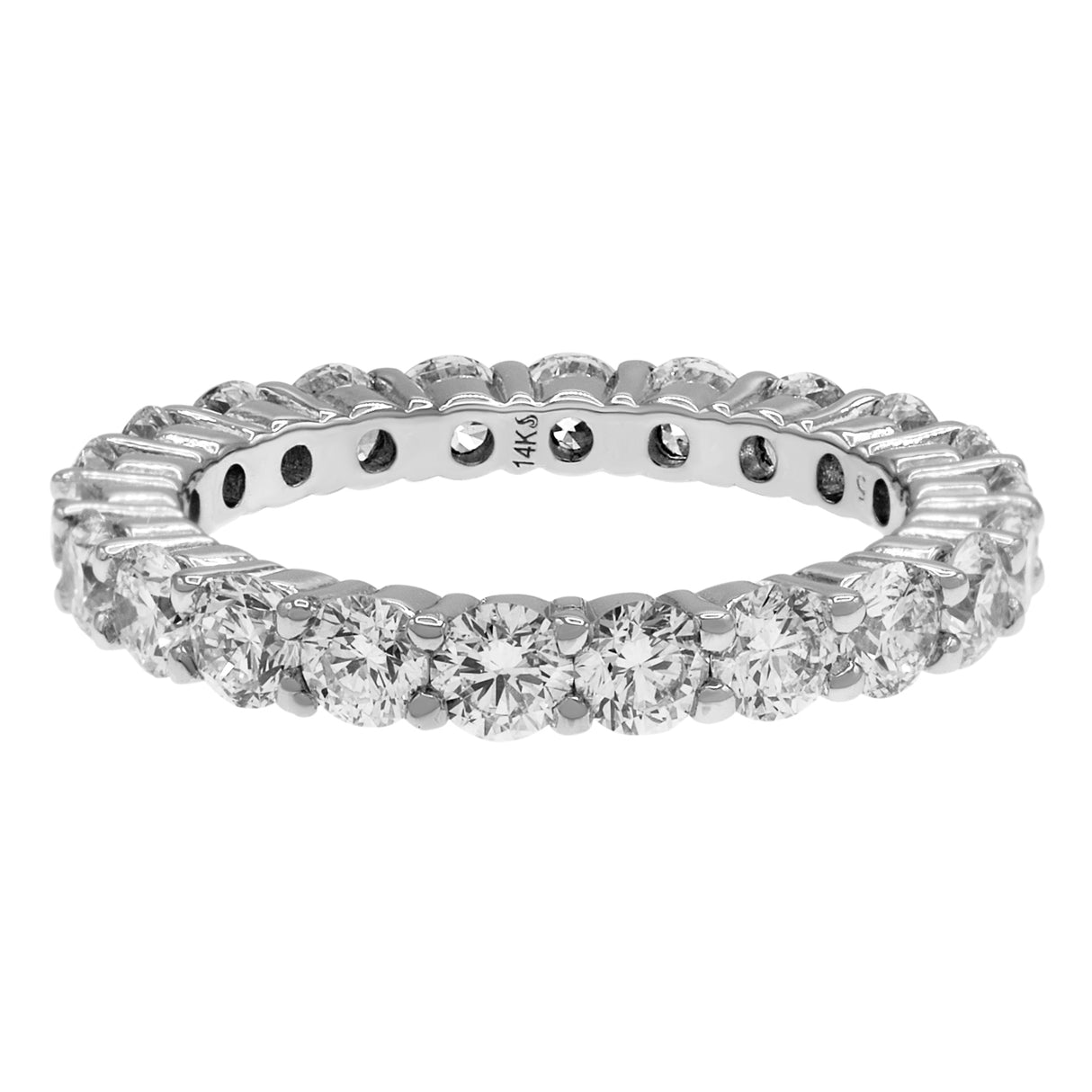 14K White Gold 2.20 Carat Diamond Eternity Band Fine Jewellery Modaselle