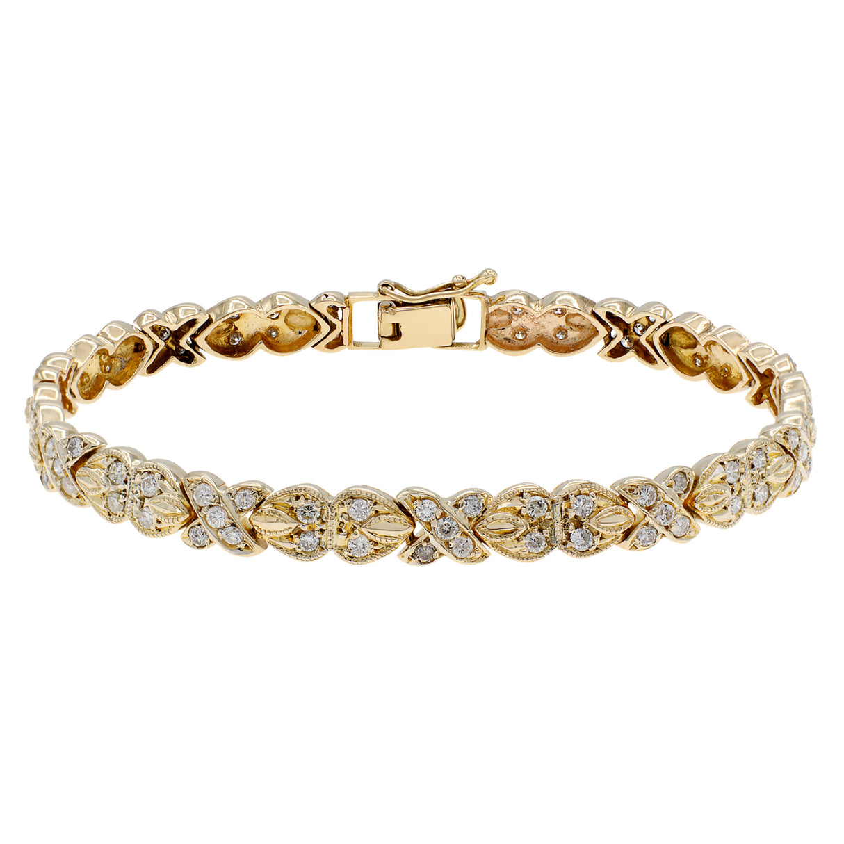 14K Yellow Gold 1.74 Carat X Link Bracelet Fine Jewellery Modaselle
