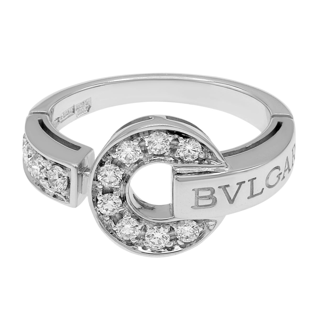 Bulgari 18K White Gold Diamond Bvlgari Bvlgari Ring Designer Jewellery Bulgari