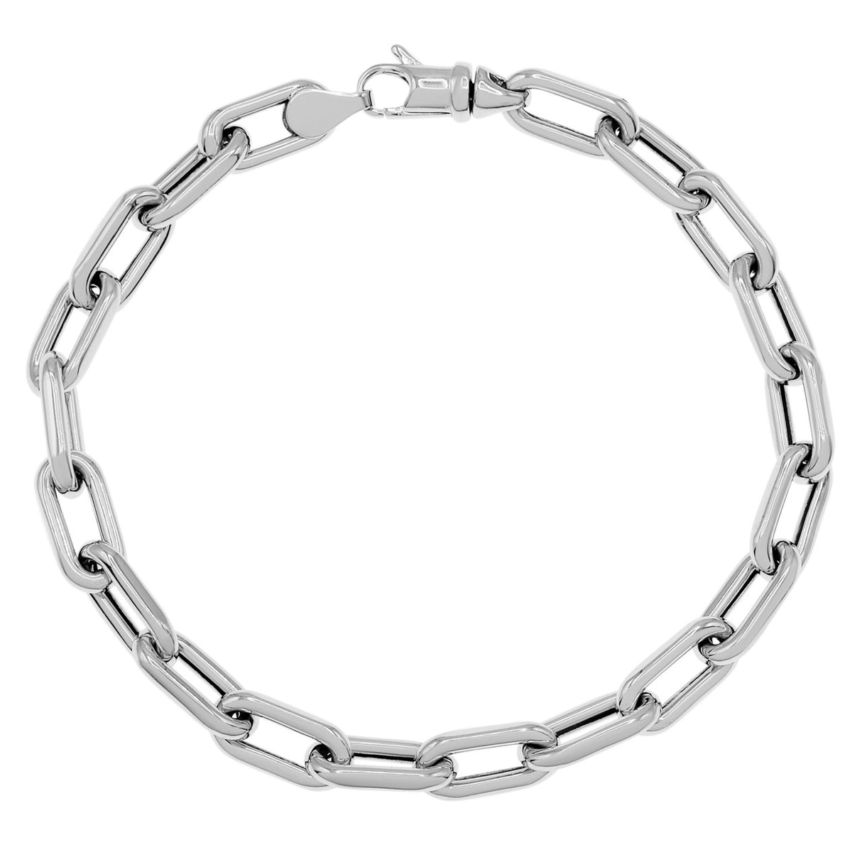 14K White Gold Link Bracelet Modaselle