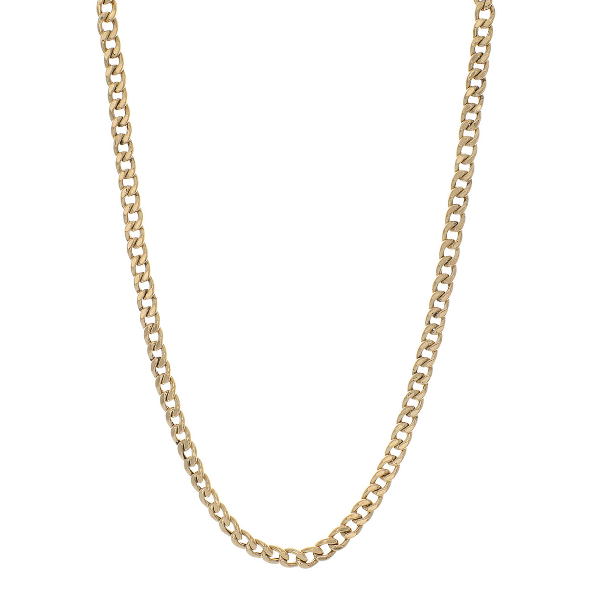 18K Yellow Gold Curb Link Chain Necklace Fine Jewellery Modaselle