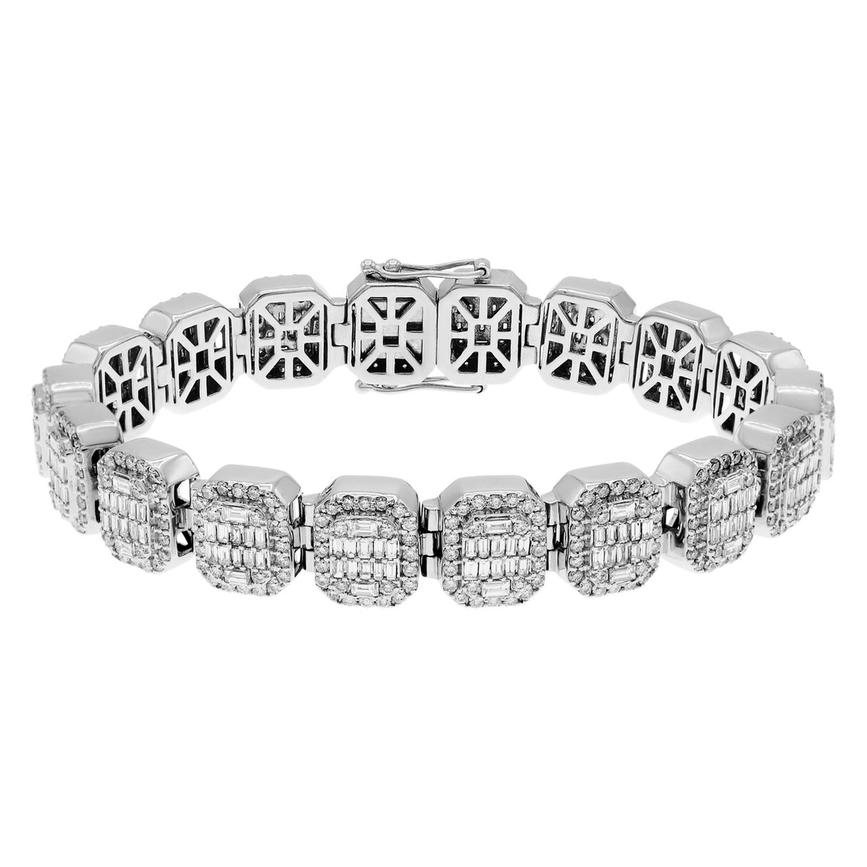 14K White Gold 6.96 Carat Octagonal Diamond Bracelet Fine Jewellery Modaselle