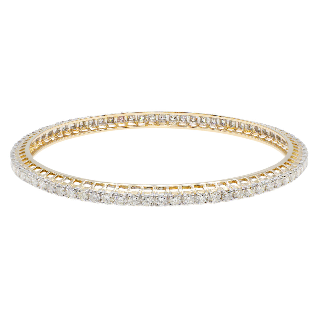 14K Yellow Gold 5.14 Carat Diamond Bangle Modaselle