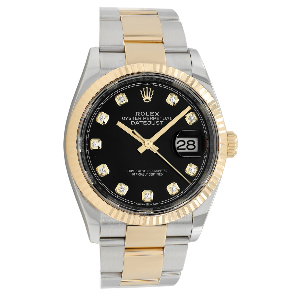 Rolex 18K Yellow Gold Stainless Steel Diamond Datejust 36 126233 Watches Rolex