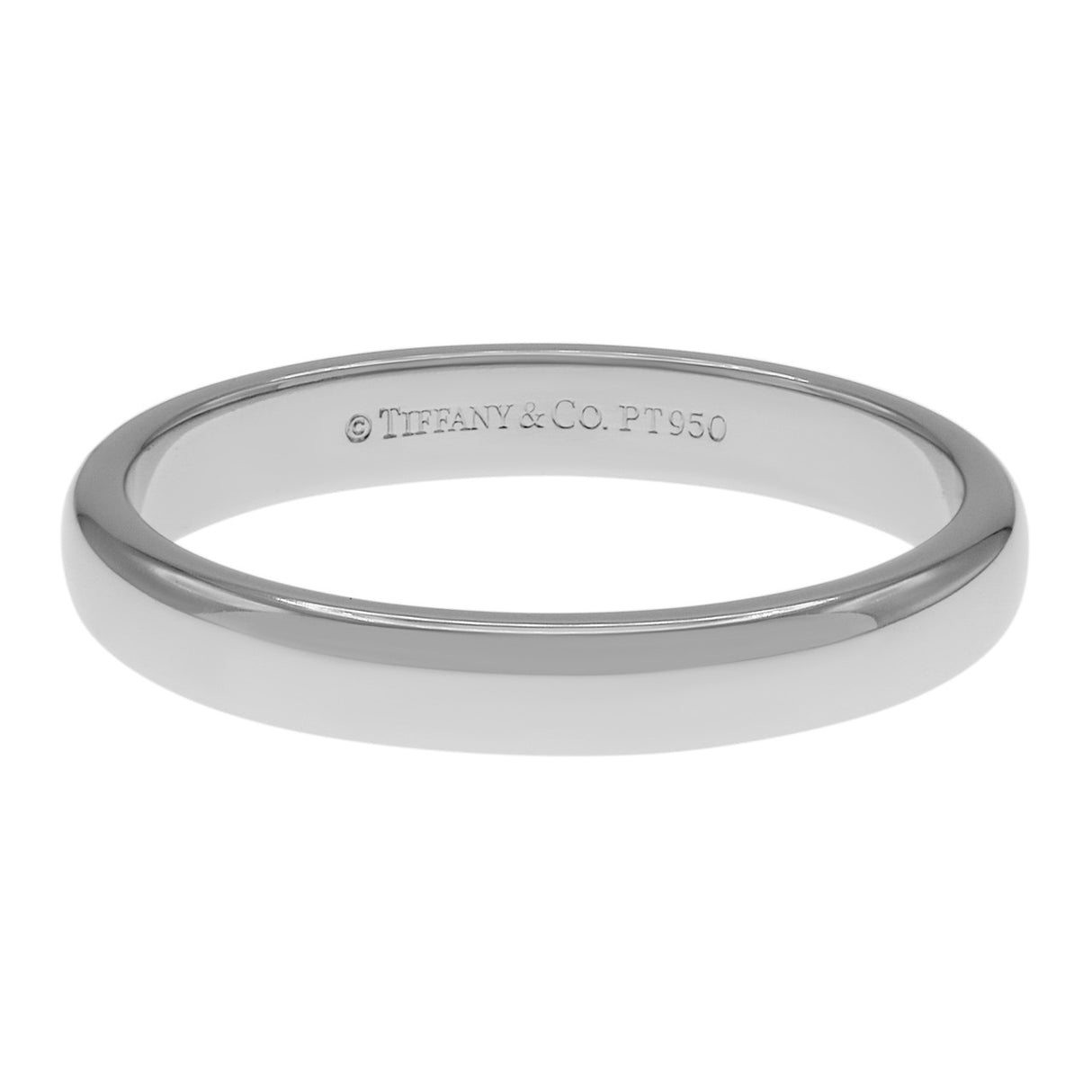 Tiffany & Co. Platinum 3mm Wedding Band Ring Designer Jewellery Tiffany and Co