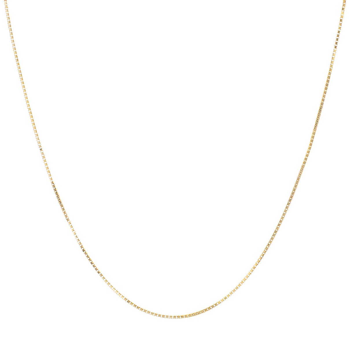 14K Yellow Gold Gold Box Link Chain Necklace Modaselle