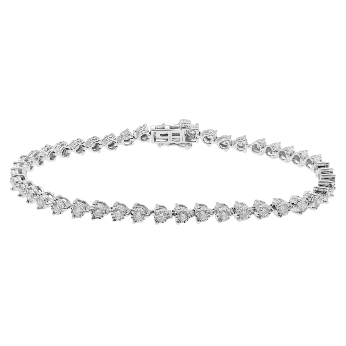 14K White Gold 2.02 Carat Diamond Tennis Bracelet Modaselle