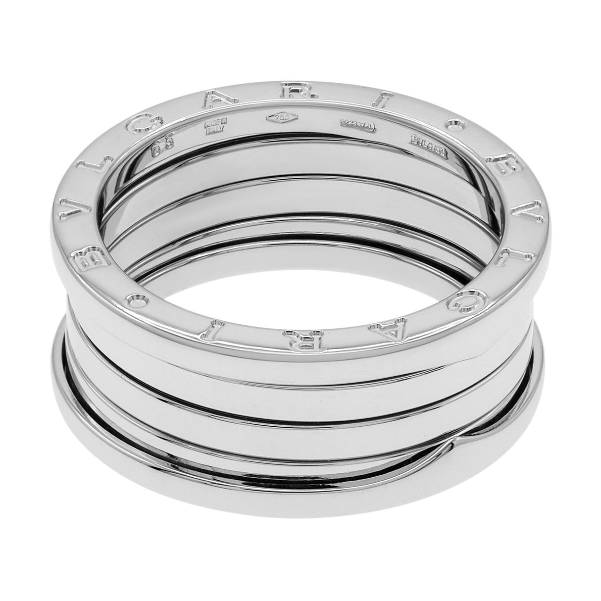 Bulgari 18K White Gold B.Zero1 Four-Band Ring Designer Jewellery Bulgari