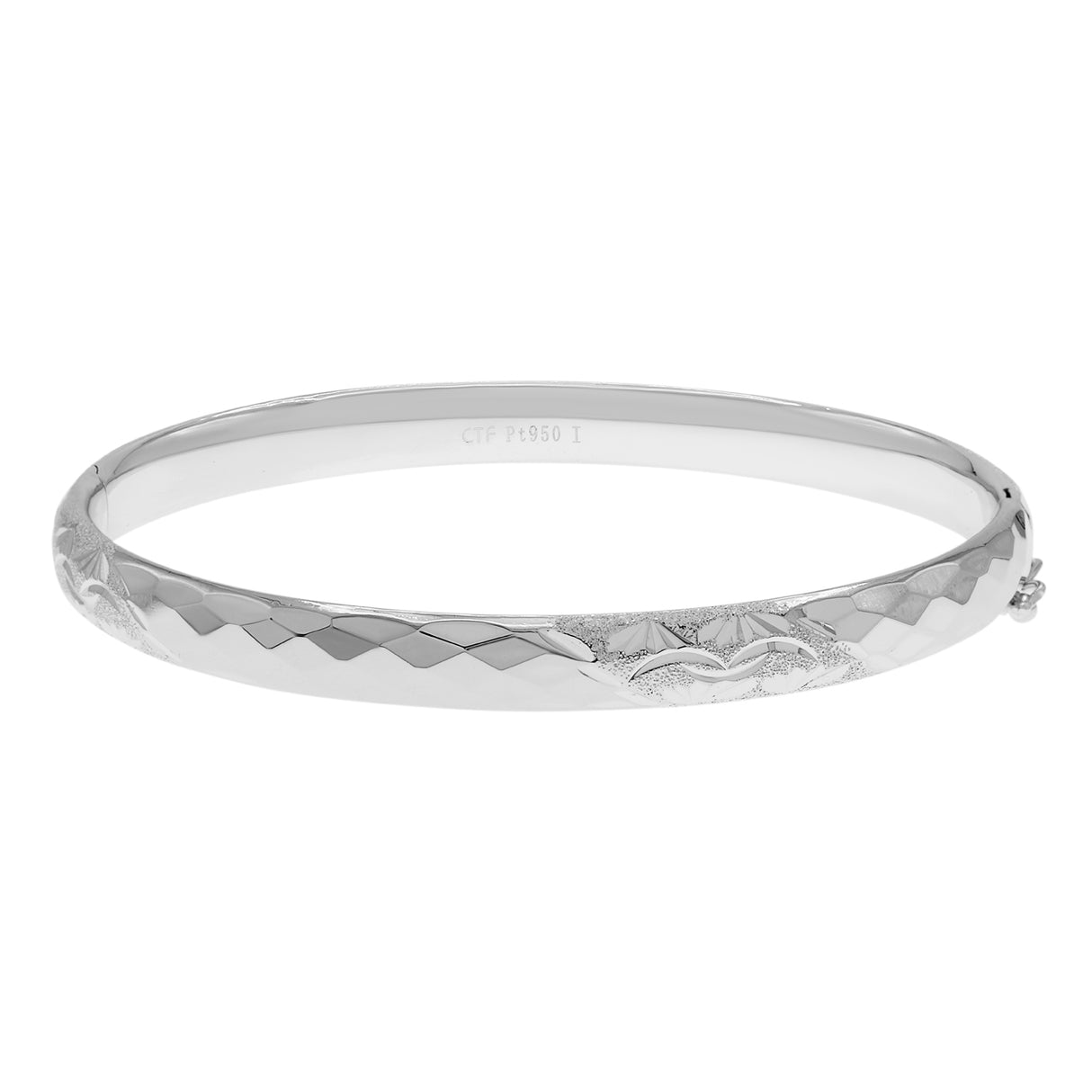 Platinum Diamond Cut Bangle Fine Jewellery Modaselle