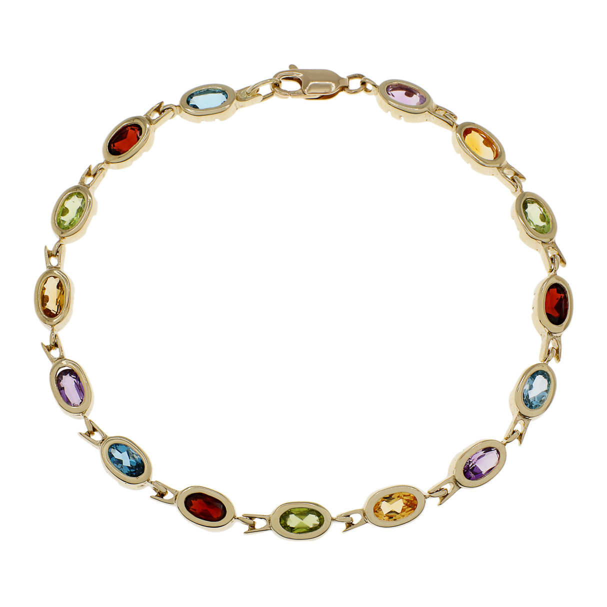14K Yellow Gold Multi Gemstone Bracelet Fine Jewellery Modaselle