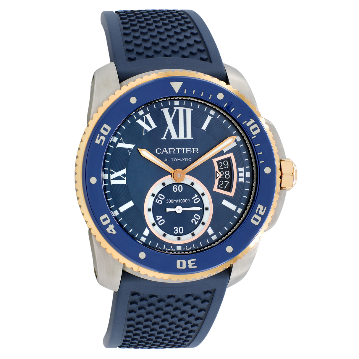 Cartier Stainless Steel 18K Rose Gold Calibre de Cartier Diver W2CA0009 Watches Cartier