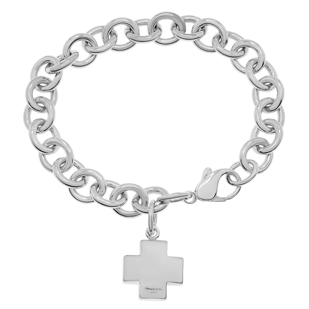 Tiffany & Co. Sterling Silver Cross Charm Bracelet Designer Jewellery Tiffany and Co
