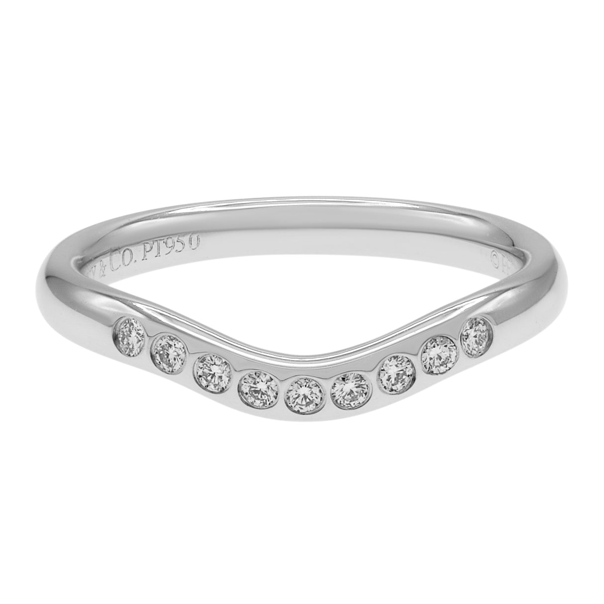 Tiffany & Co. Platinum Diamond Elsa Peretti Wedding Band Ring Designer Jewellery Tiffany and Co