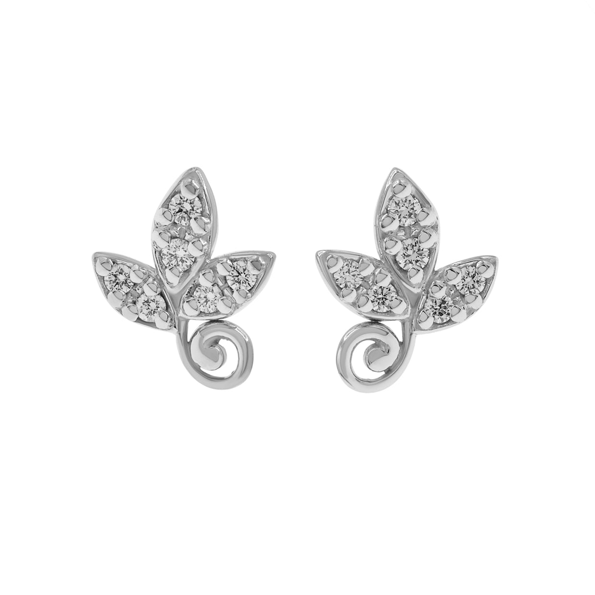 Tiffany & Co. 18K White Gold Diamond Olive Leaf Earrings Designer Jewellery Tiffany and Co
