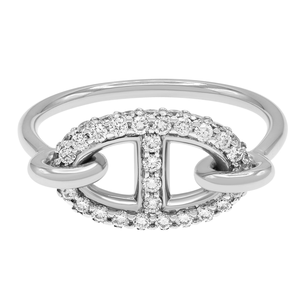 Hermes 18K White Gold Diamond Farandole Ring Designer Jewellery Hermes