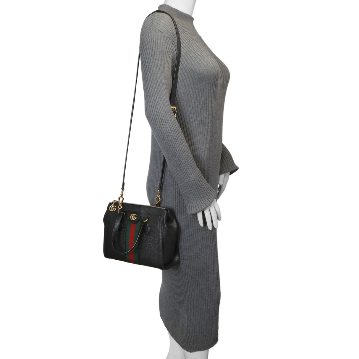 Gucci Black Calfskin Small Ophidia Tote Handbags Gucci