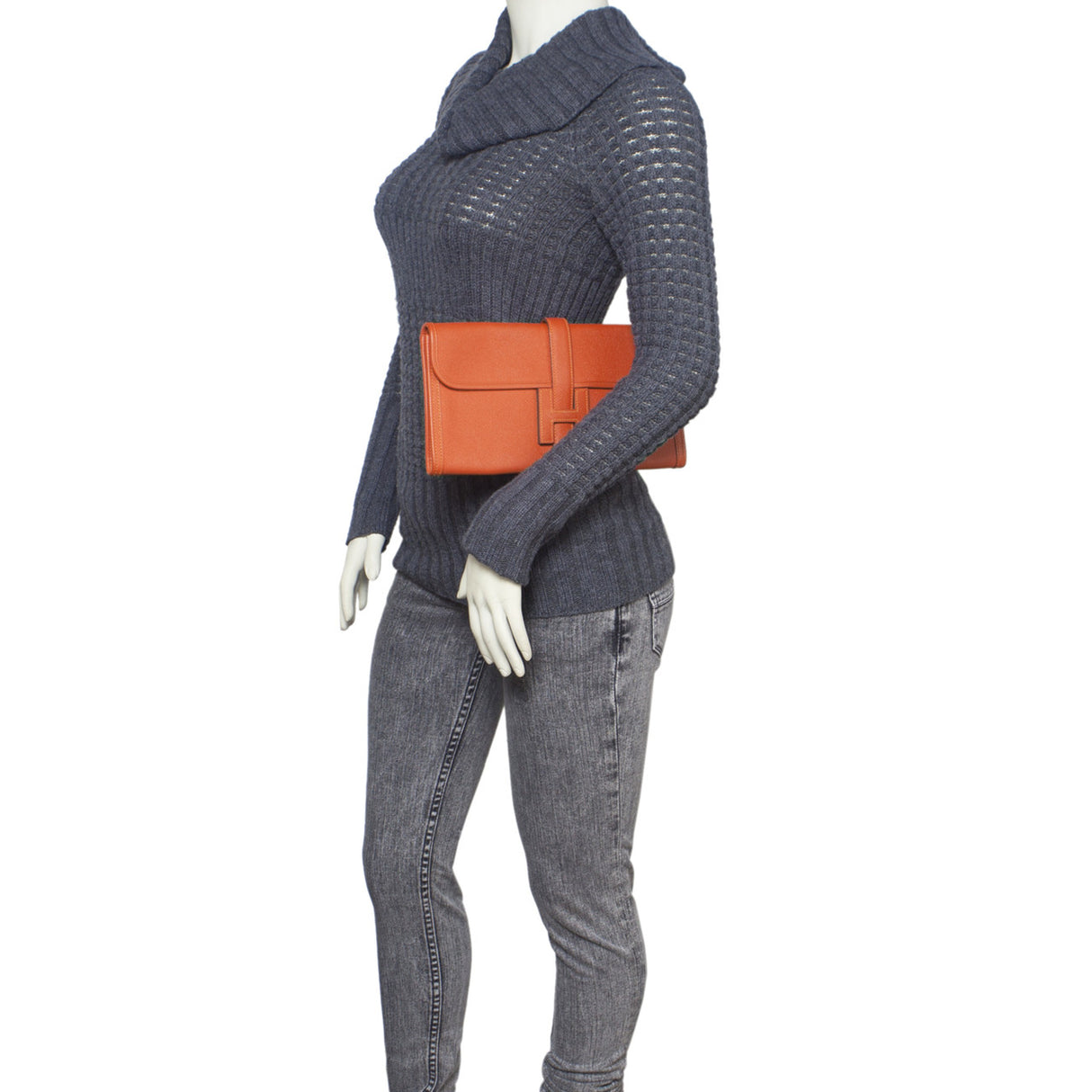 Hermes Orange Epsom Jige Elan 29 Clutch Handbags Hermes