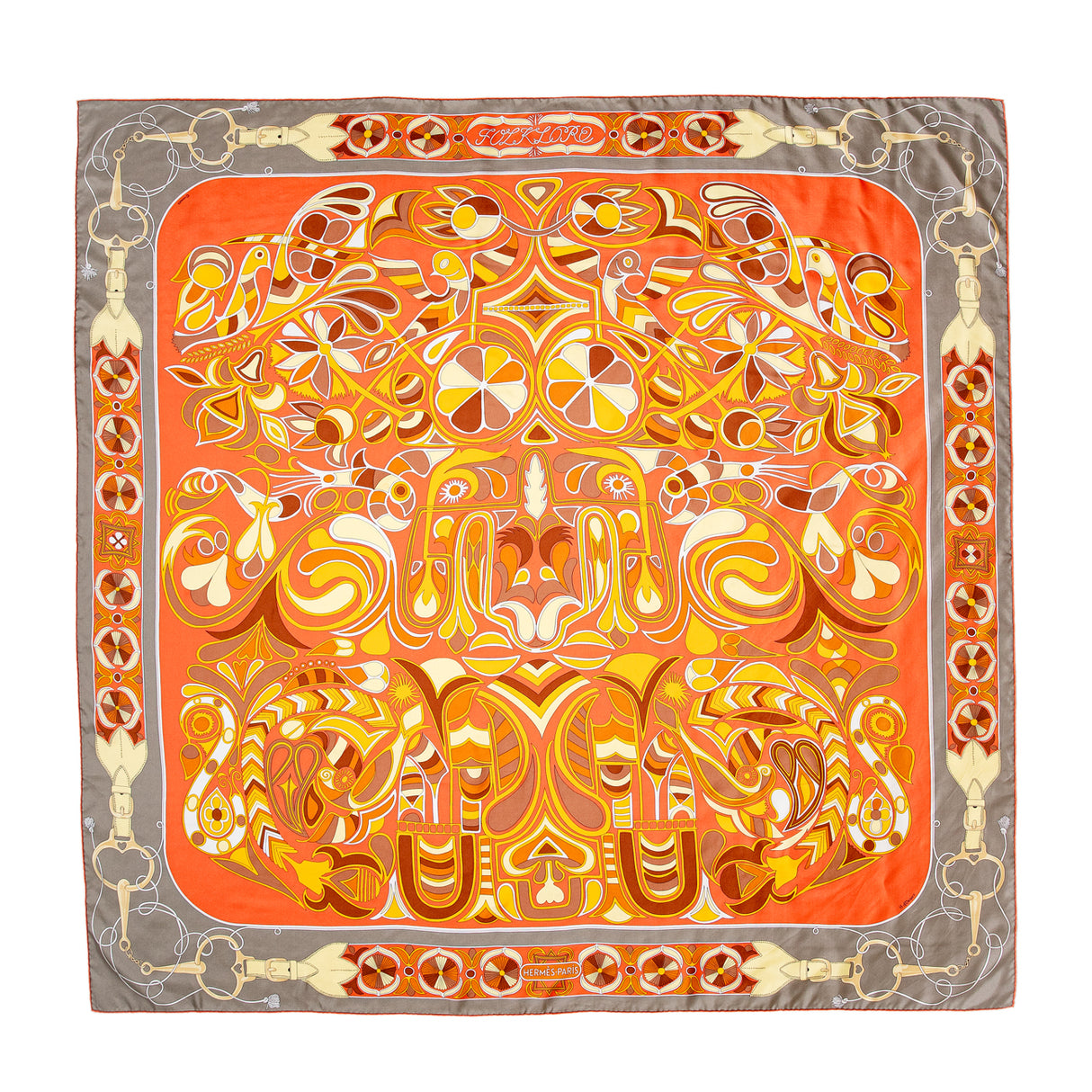 Hermes Silk Folklore Scarf 140 Accessories Hermes