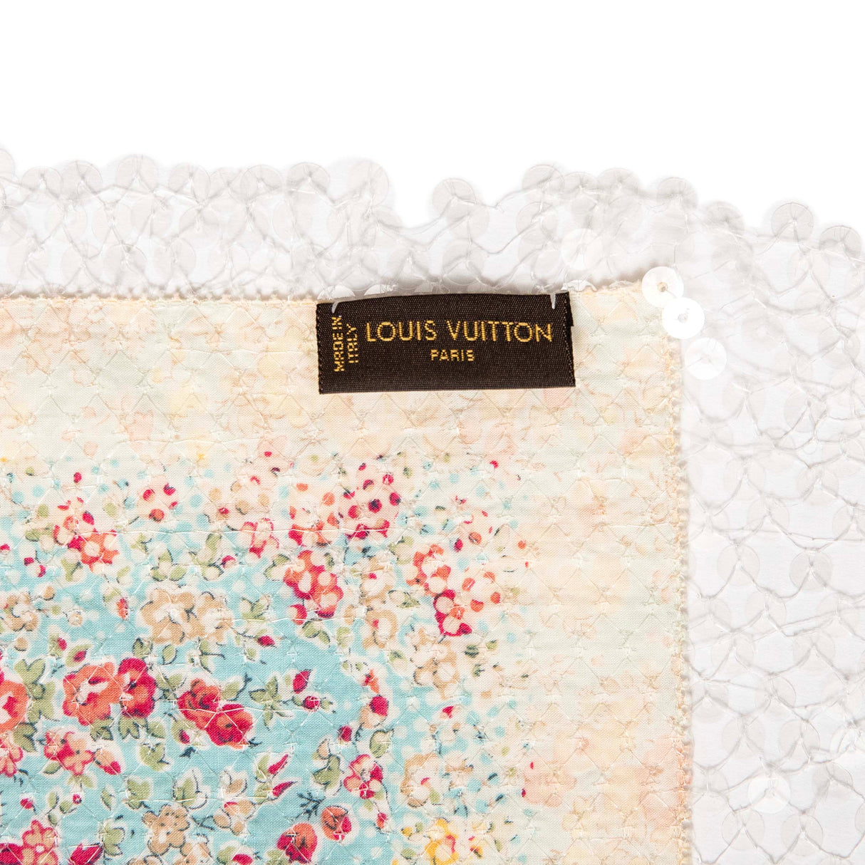 Louis Vuitton Cotton Sequin 'LOVE' Floral Stole Accessories Louis Vuitton