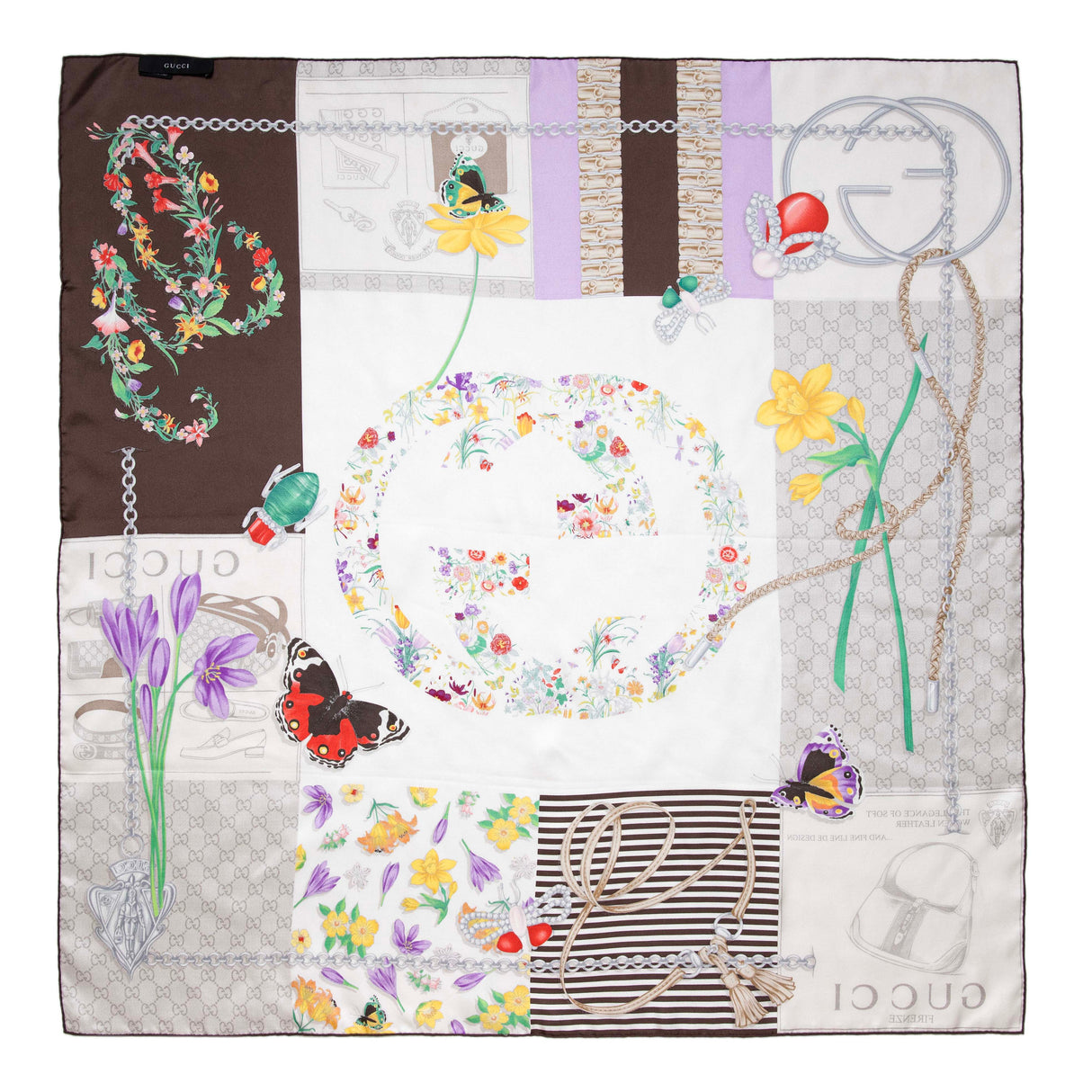 Gucci Silk Monogram Square Scarf Accessories Gucci